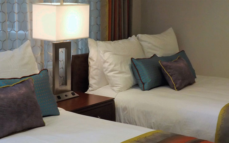 Luxurious room accommodations await you at the Shoshone Inn.