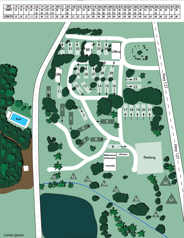 Shoshone RV Park Map